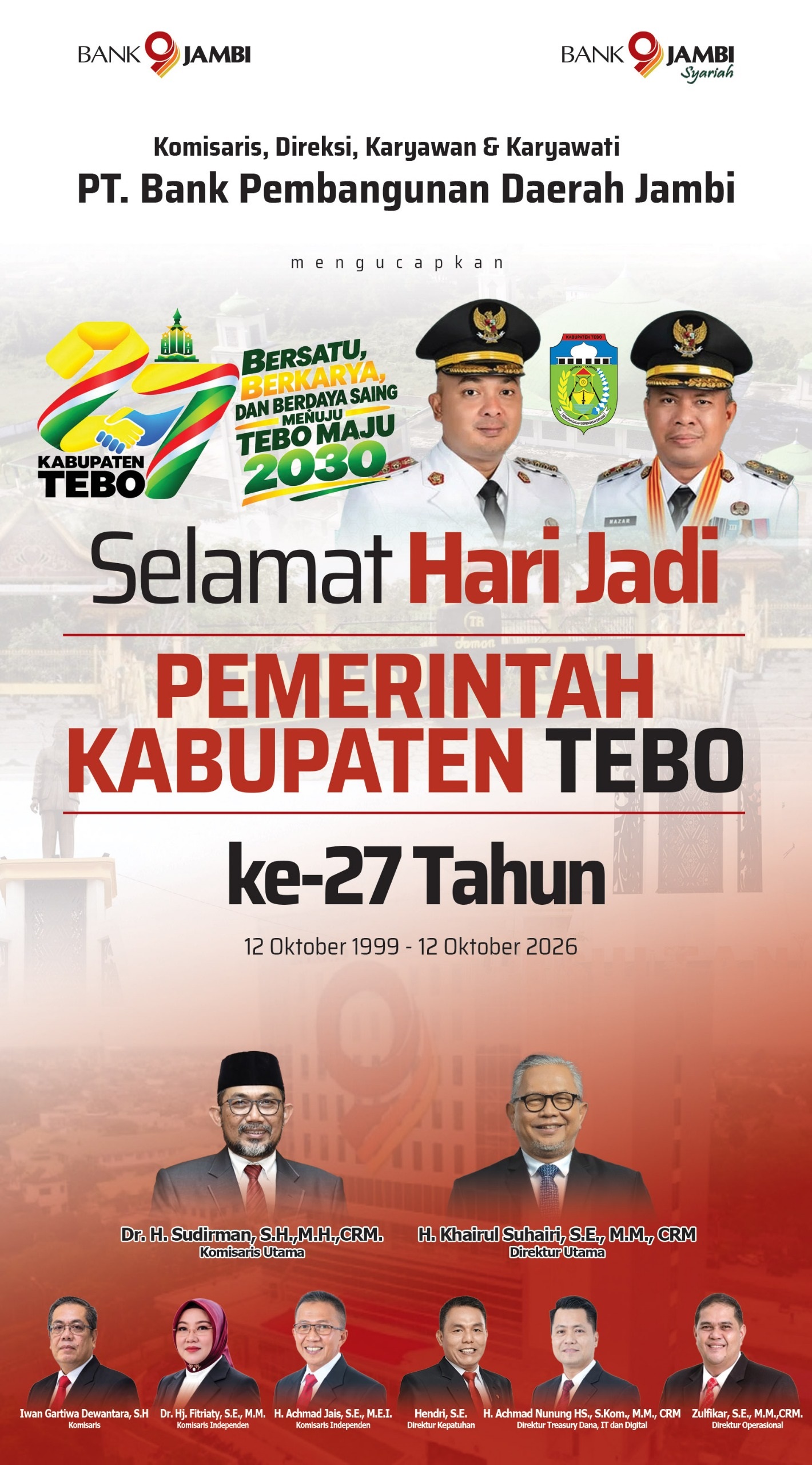 BANK JAMBI HUT UCAPAN TEBO