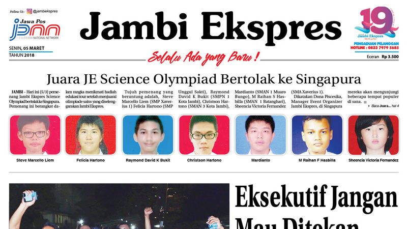 Juara JE Science Olympiad Bertolak ke Singapura