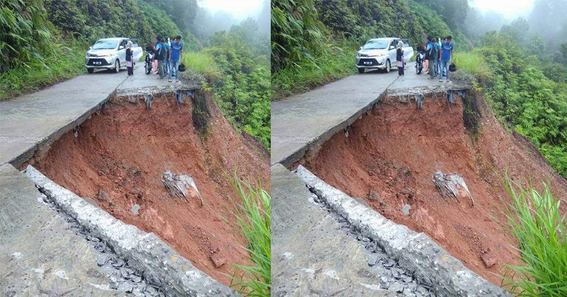 Jalan Provinsi Menuju Batang Asai Longsor