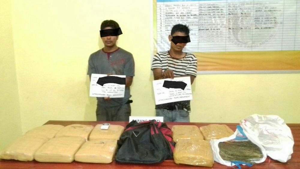 Polisi Sita 10 Kg Ganja, Dikemas di Dalam Karung