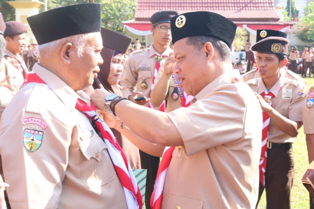 Merangin Peringati Hari Pramuka ke-57, Gelar Apel Besar di Halaman Kantor Bupati