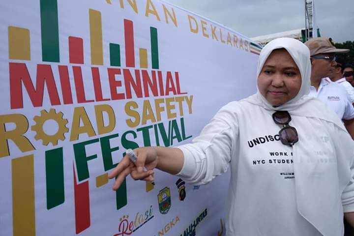 Bupati Masnah Hadiri Acara Millenial Safety Road di Bukit Cinto Kenang 