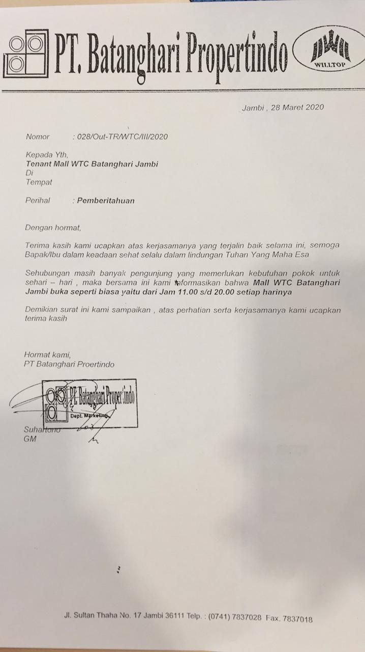 Tenant Mall WTC Yang Tutup Hanya Toko Pakaian