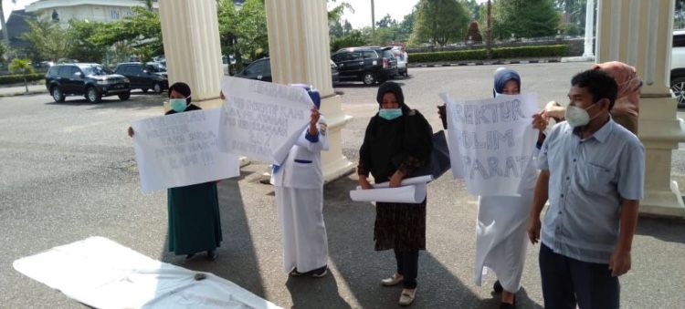 Dokter Hingga Pegawai Biasa di RSUD Raden Mattaher Unjuk Rasa di Gedung DPRD Provinsi Jambi, Ini Tuntutannya