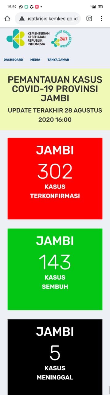 Tembus 302 Kasus, Positif dan Sembuh Covid19 Sama-Sama Bertambah 6 Orang