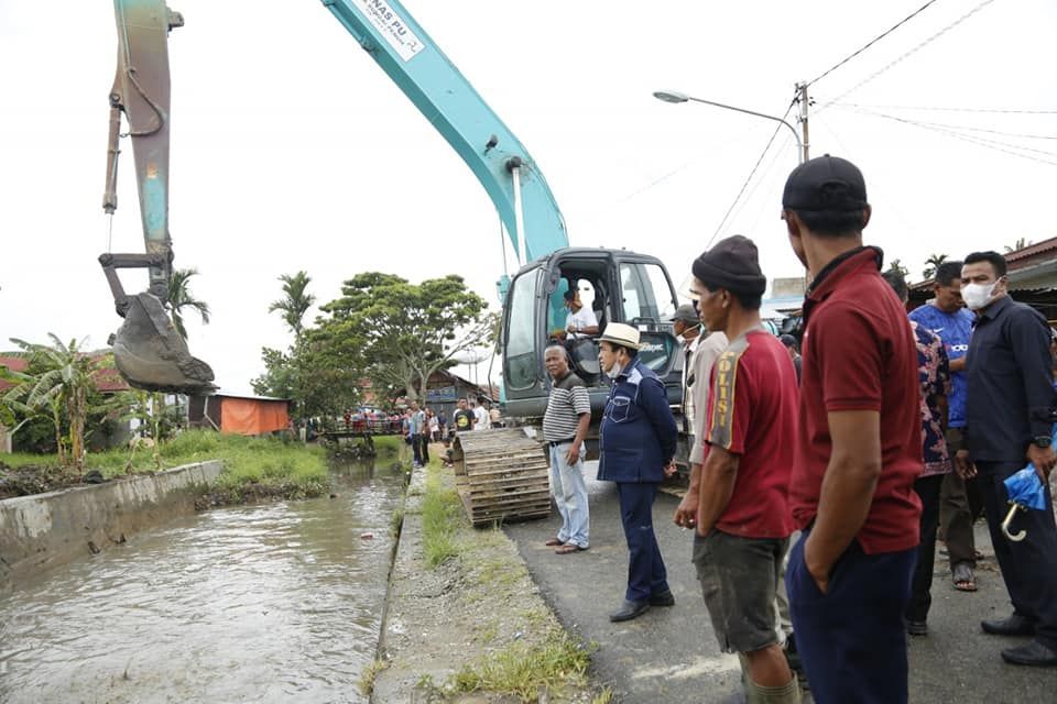 Wako AJB pantau langsung Normalisasi Sungai Air Sempit Memenimalisir potensi Banjir