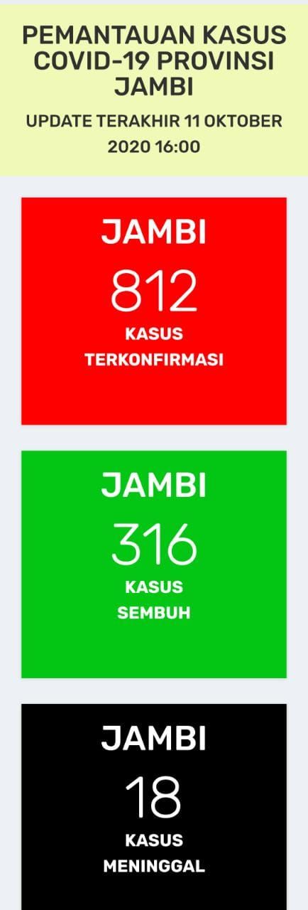 BREAKING NEWS: Lagi, Kasus Meninggal Dunia Covid19 Jambi Bertambah 2 Orang, Positif Baru Bertambah 22 Pada 11 