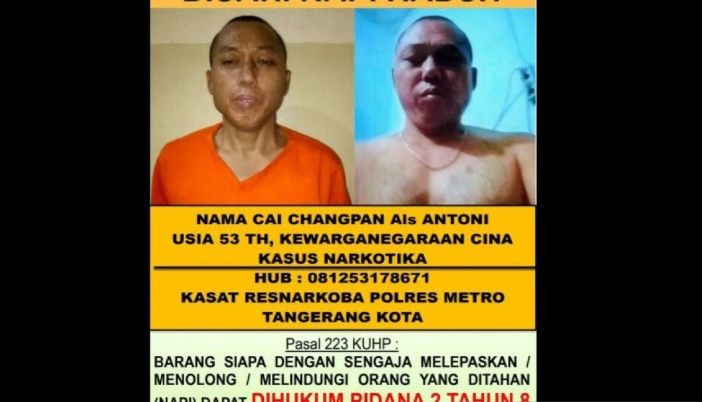 Cai Changpan, WN Tiongkok Napi Narkoba yang Kabur dari Lapas Tangerang Tewas Gantung Diri