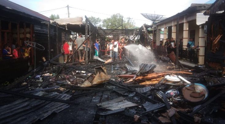 Kebakaran di Mendahara, Tanjabtim, Tiga Rumah Rata dengan Tanah