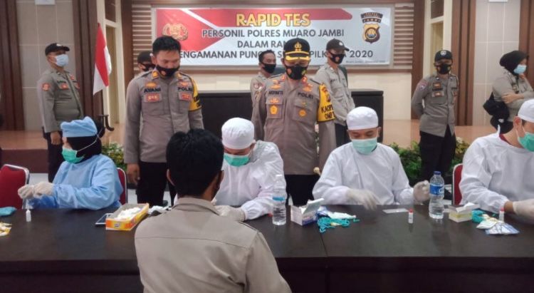 Personel Polres Muarojambi di Rapid Test  Sebelum Amankan Pilkada