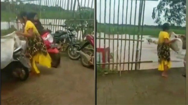 Viral Emak-Emak Buang Sampah di Sungai, Netizen: Bukannya Malu Malah Cengengesan