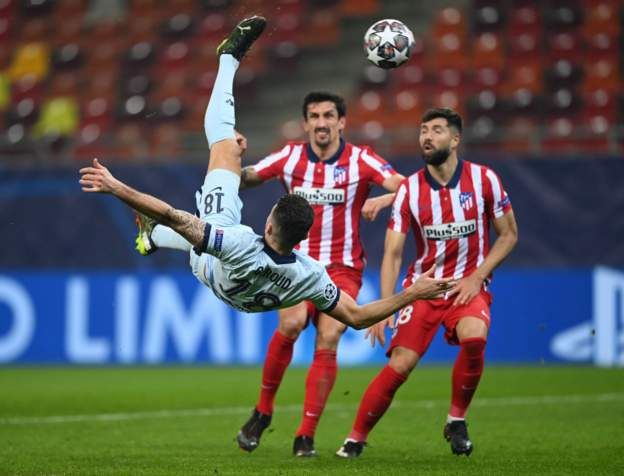 Gol Salto Giroud, Chelsea Kalahkan Atletico di Leg I Babak 16 Besar Liga Champions