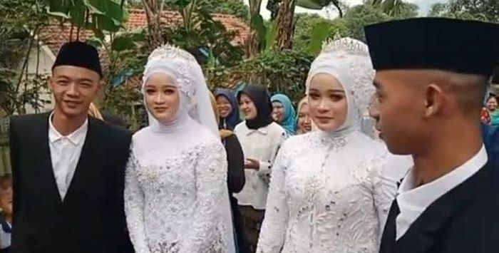 Lelaki Kembar Nikahi Gadis Kembar, Sama-sama Cantik, Ehh Sempat Tertukar Pasangan