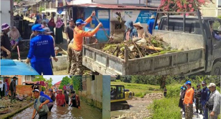 Pasca Banjir, Pemkab Kerinci Gotong Royong Bersama Masyarakat 3 Desa Tanjung Tanah