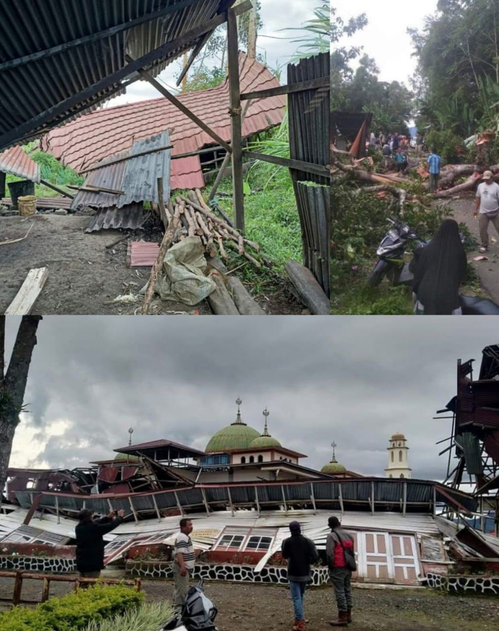 Angin Kencang, Gedung PTPN VI Ambruk, Atap Rumah Beterbangan, Kayu Besar Roboh Hingga Tutupi Jalan