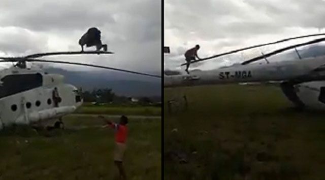 Anak Papua Main Ayunan Baling-baling Helikopter, Diklaim Termahal di Dunia