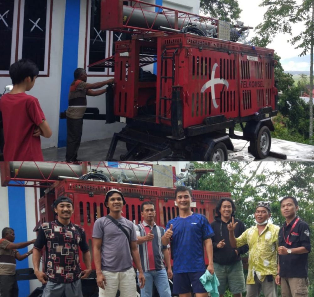 Terima Bantuan Tower Mini, Warga Desa Koto Iman Ucapkan Terimakasih Kepada Telkomsel