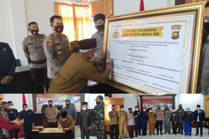 Wabup Ami Taher Hadiri Pencanangan Zona Integritas WBK dan WBBM Polres Kerinci