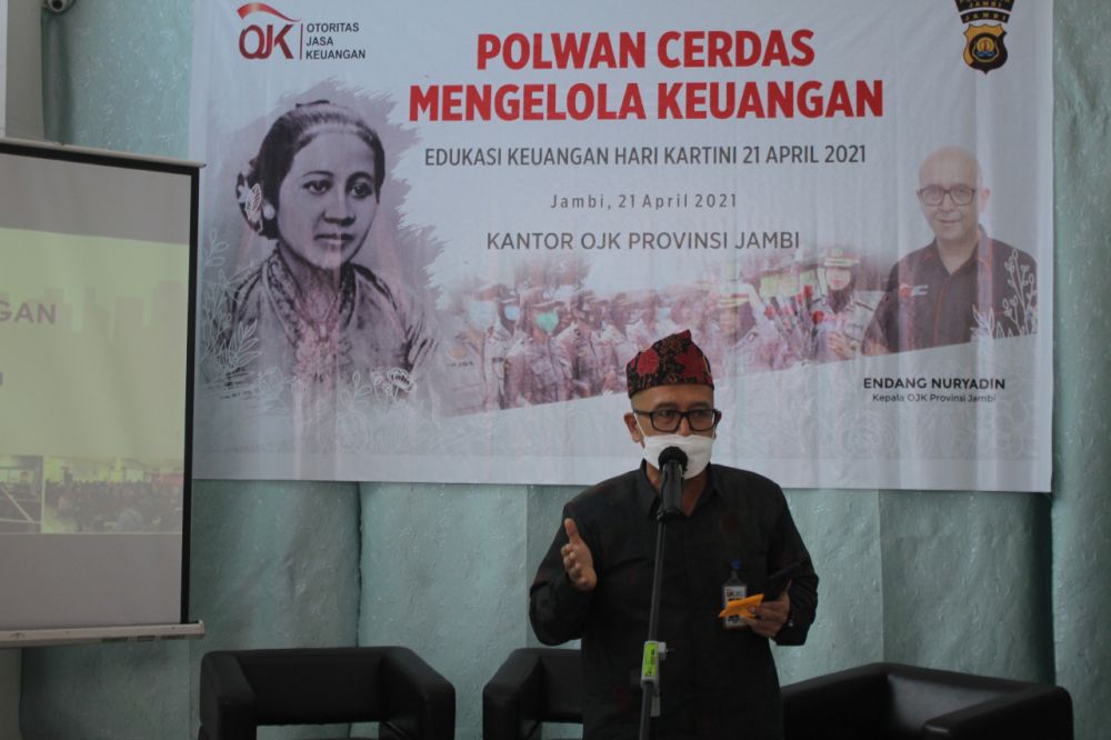 Edisi Hari Kartini, OJK Provinsi Jambi Edukasi Polwan Endang : Polwan Agen Literasi Memberantas Investasi Bodo
