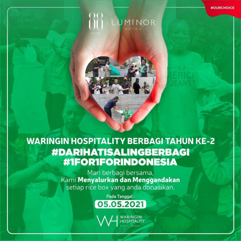 #1FOR1FORINDONESIA TAHAP 2, WARINGIN HOSPITALITY BERIKAN BANTUAN DI BULAN RAMADAN SEREMPAK DI TANGGAL 5-5-2021