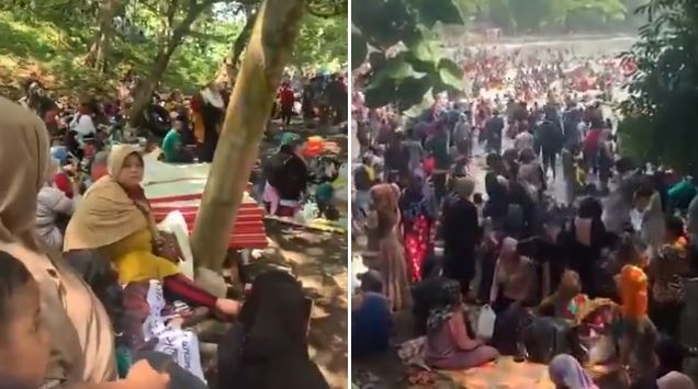 Lupa Pandemi, Ribuan Wisatawan Meluber di Pantai Batu Keras, Mirip di India