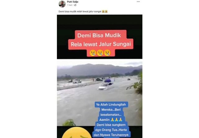 Hoax Mudik Pakai Mobil lewat Sungai