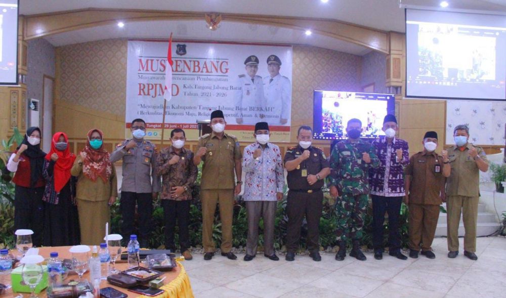 Bupati Tanjabbar Hadiri dan Buka Acara Musrembang Rencana RPJMD 2021-2026