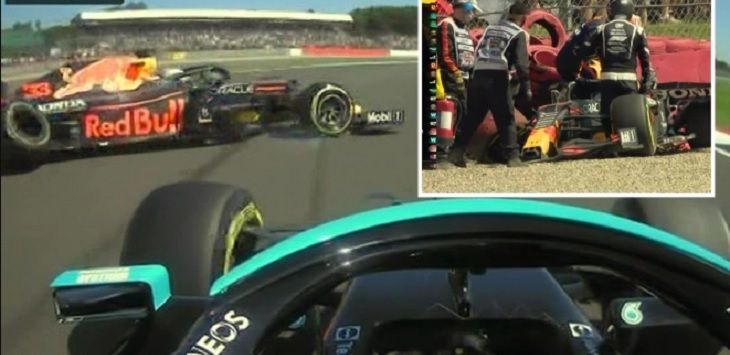 Formula 1 GP Inggris: Disenggol Hamilton, Verstappen Tabrak Dinding Pembatas Saat Kecepatan 180 MPH