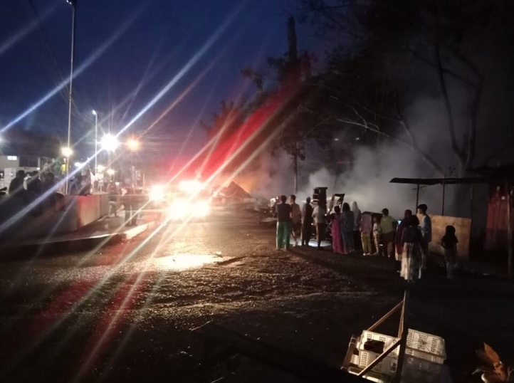 Puluhan Kios Pedagang di Depan Bank 9 Jambi Pasar Bawah Bangko Hangus Terbakar