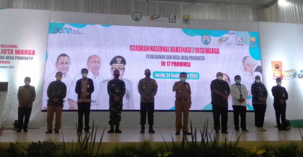 Dihadiri Gubernur, PTPN VI Jambi Gelar Gerakan Nasional Vaksinasi