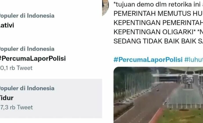 PercumaLaporPolisi Kembali Trending di Twitter, Netizen: Melayani yang Berduit, Mengayomi yang Viral