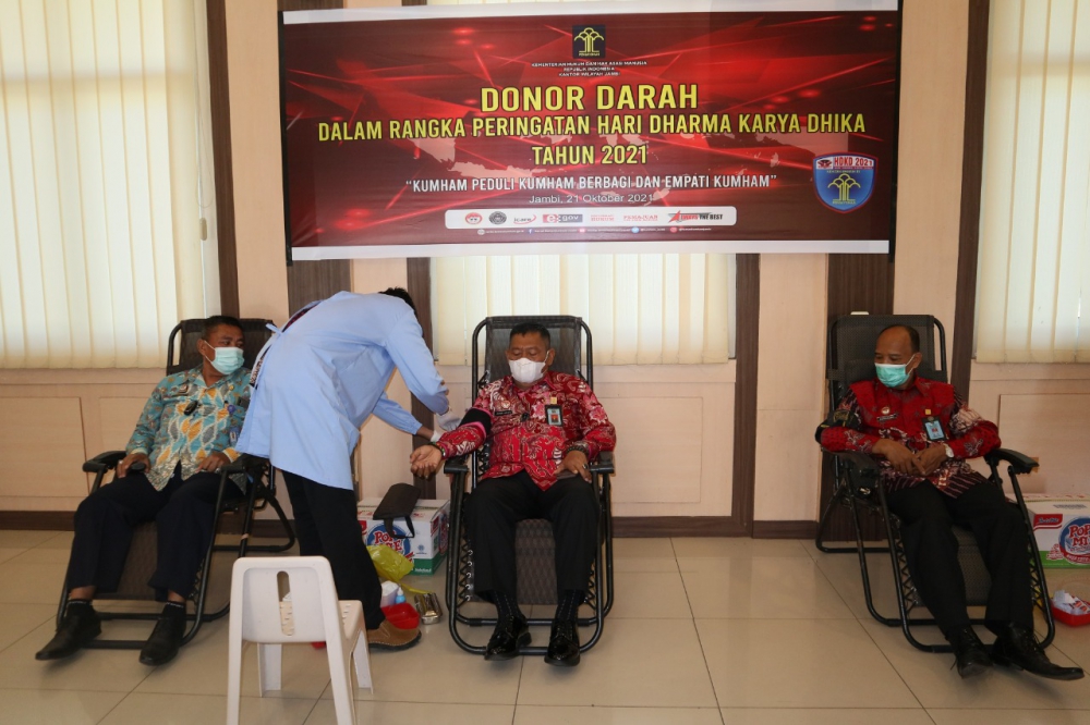 Peringati HDKD Kemenkumham Jambi Gelar Donor Darah