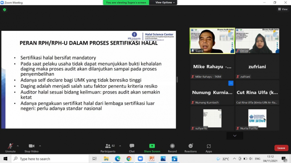 Pusat Kajian Halal UIN Jambi FGD Skema Audit Halal