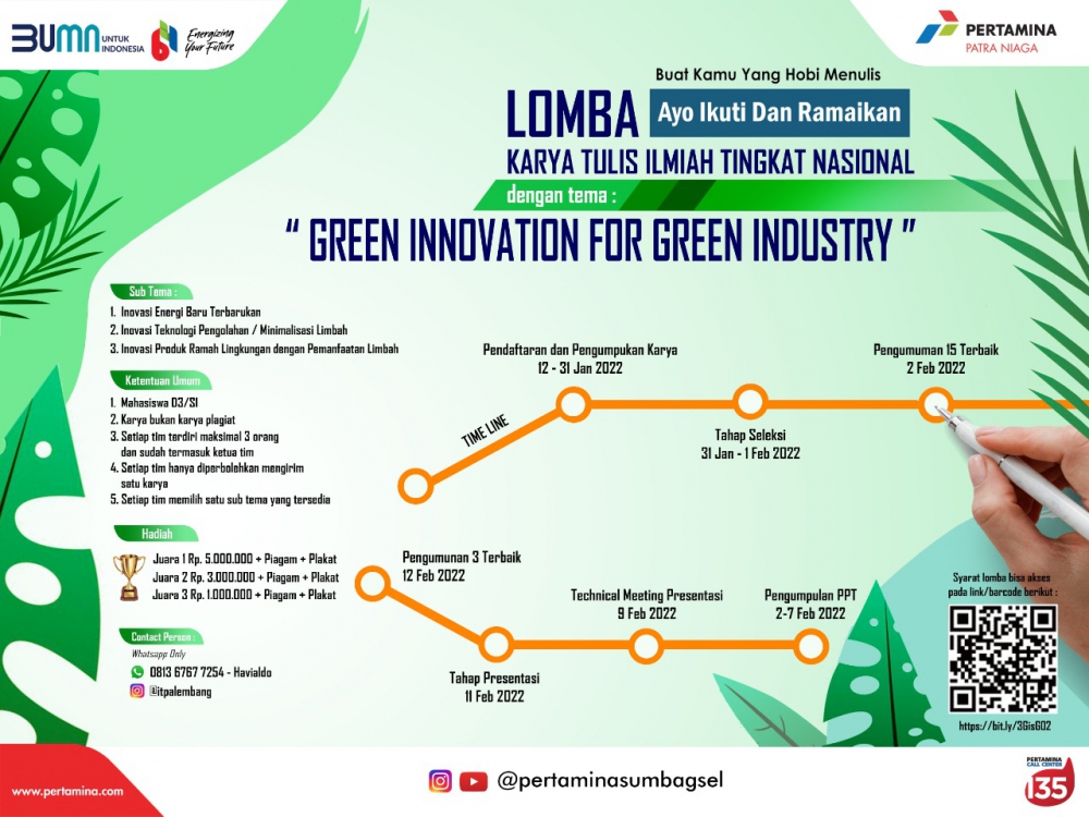 Sambut Bulan K3, Pertamina Patra Niaga Sumbagsel Gelar Lomba Karya Tulis Ilmiah Tingkat Nasional