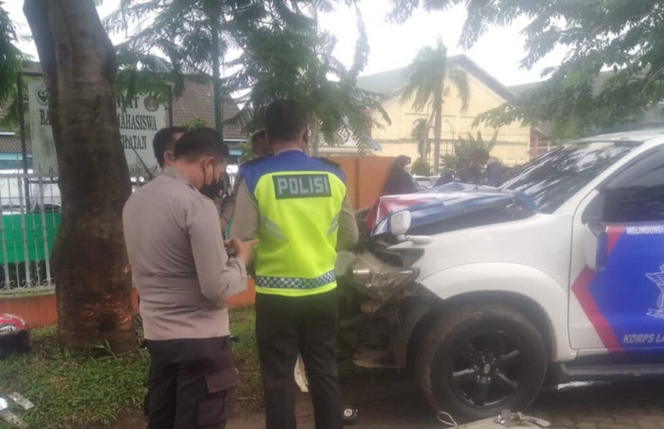 Ini Kronologis Kecelakaan Mobil PJR Ditlantas Polda Jambi di Kawasan GOS Kotabaru