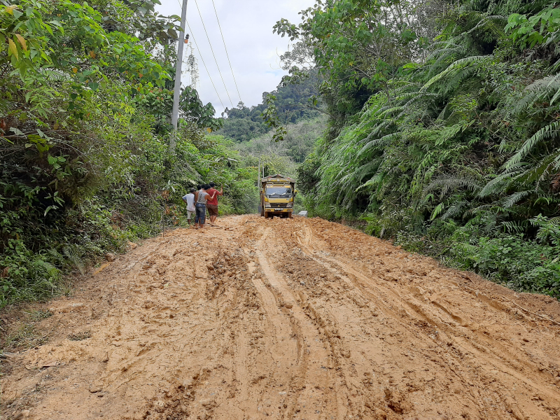 Di Sarolangun, Intensitas Hujan Tinggi, Jalan Menuju Batangasai Kembali Rusak