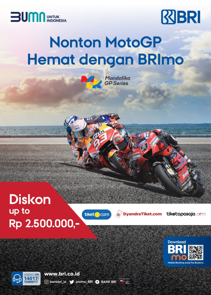 Nonton Ajang Bergengsi MotoGP Mandalika, Makin Hemat dan Mudah dengan BRImo