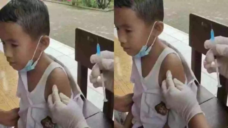 Video Viral,  Anak Badui Kebal Suntik Vaksin
