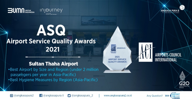 Bandara Sultan Thaha Jambi Raih 2 Penghargaan dari ACI
