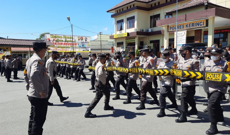 Antisipasi Aksi Demo Pengerahan Massa, Polres Kerinci Gelar Latihan Dalmas