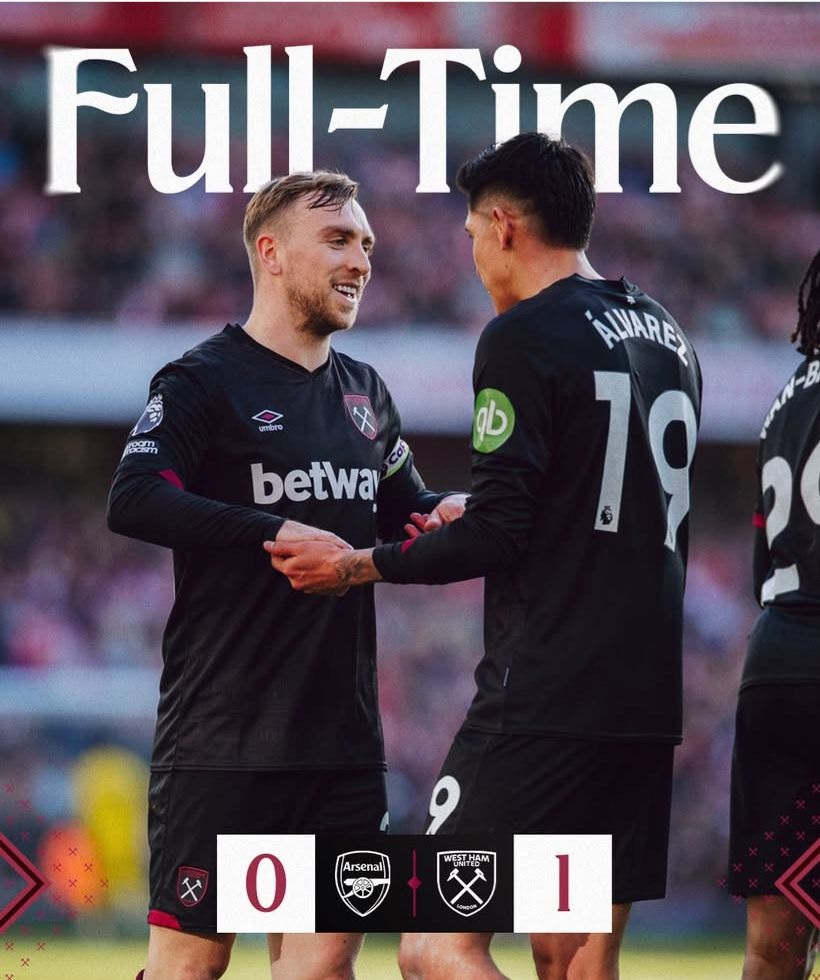 Duel di kandang, Arsenal Dibekuk West Ham 1-0