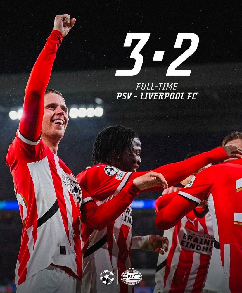  Coreng Rekor Liverpool, PSV Eindhoven Menang 3-2