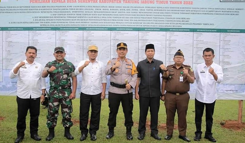 Sekda Tanjabtim Hadiri Deklarasi Damai Pilkades Serentak 