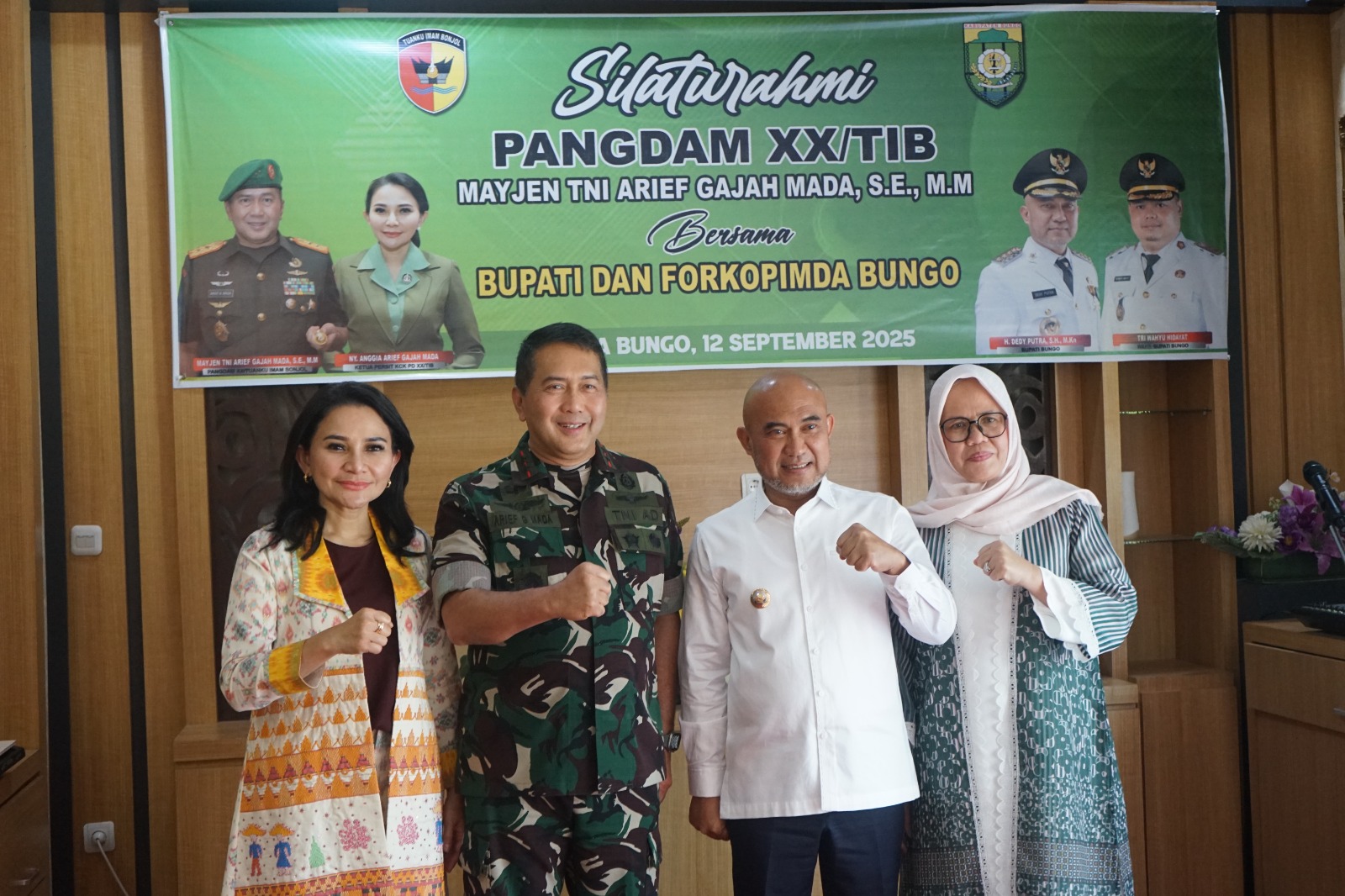 Pangdam XX/Tuanku Imam Bonjol Pererat Sinergi dengan Forkopimda Kabupaten Bungo Lewat Silaturahmi