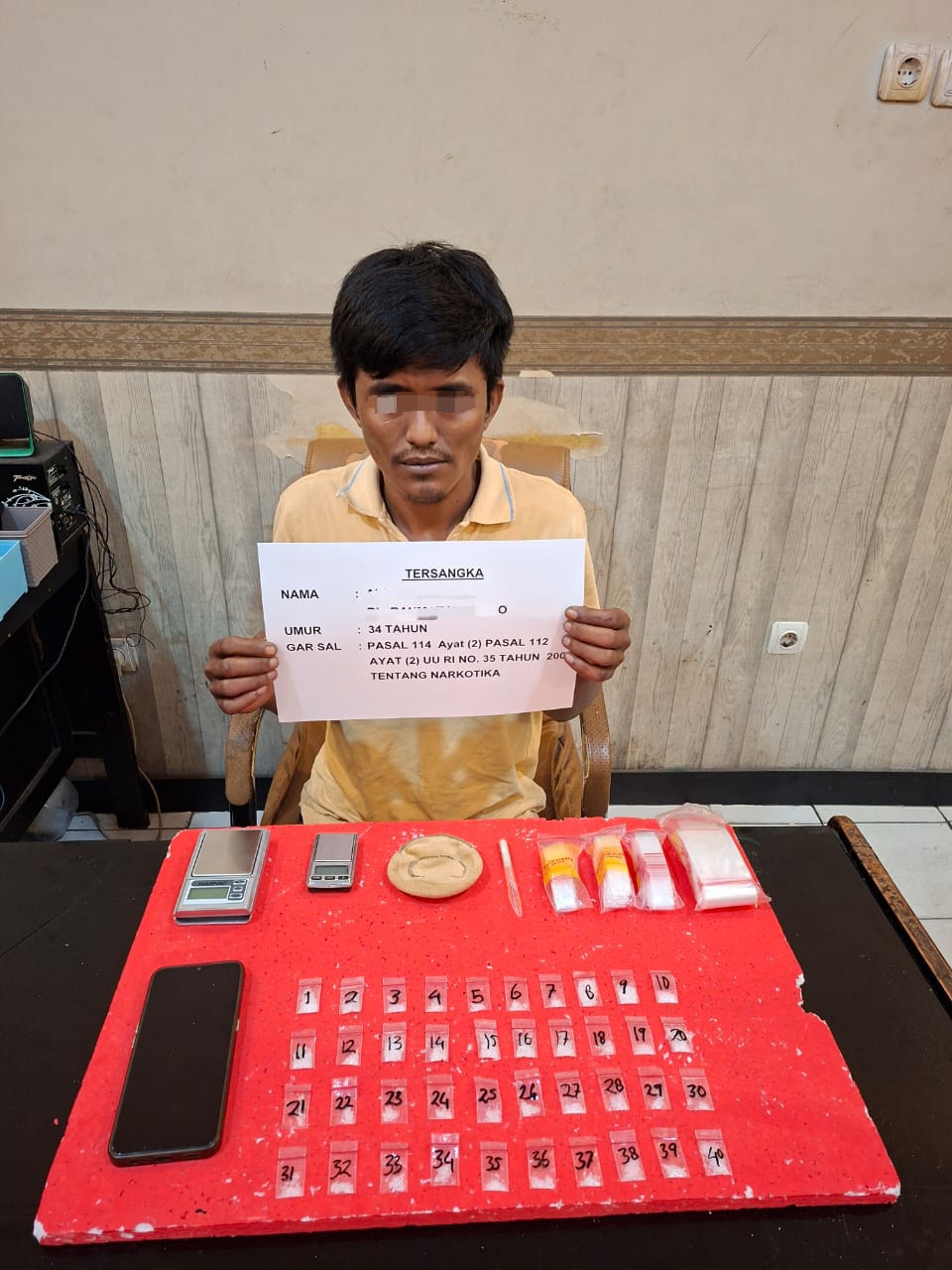 Polresta Jambi Ringkus Pengedar Narkotika, 40 Paket Sabu Siap Edar Disita