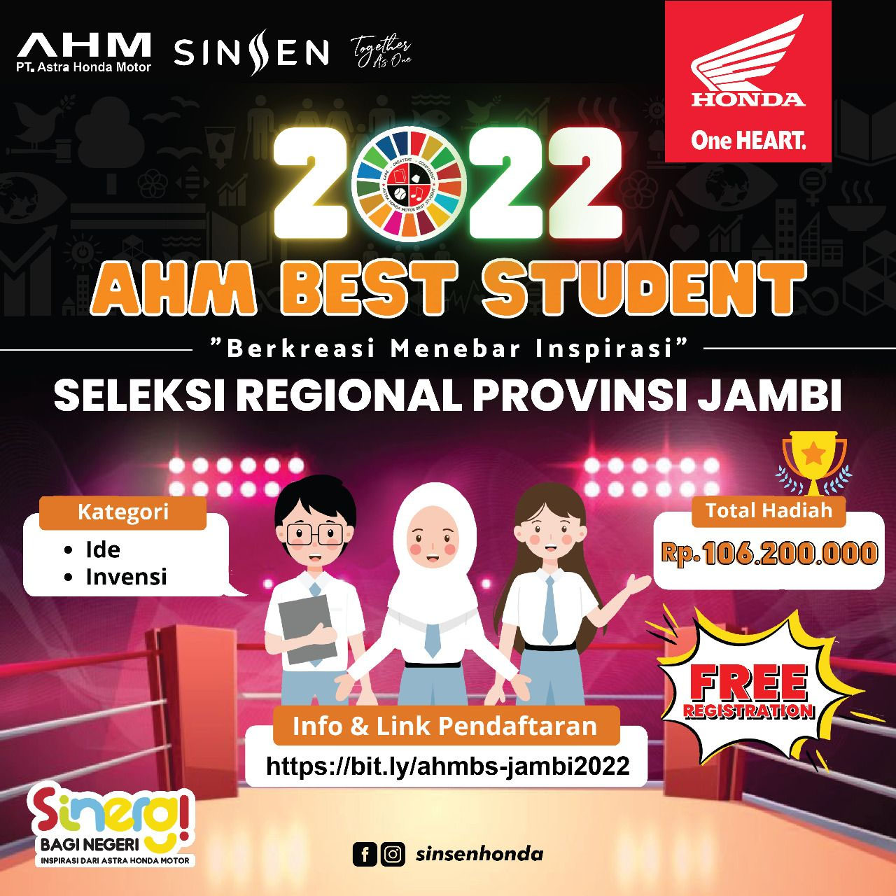 Rebut Hadiah Beasiswa Total Ratusan Juta Rupiah, Sinsen Gelar AHM Best Student Regional Jambi 2022 
