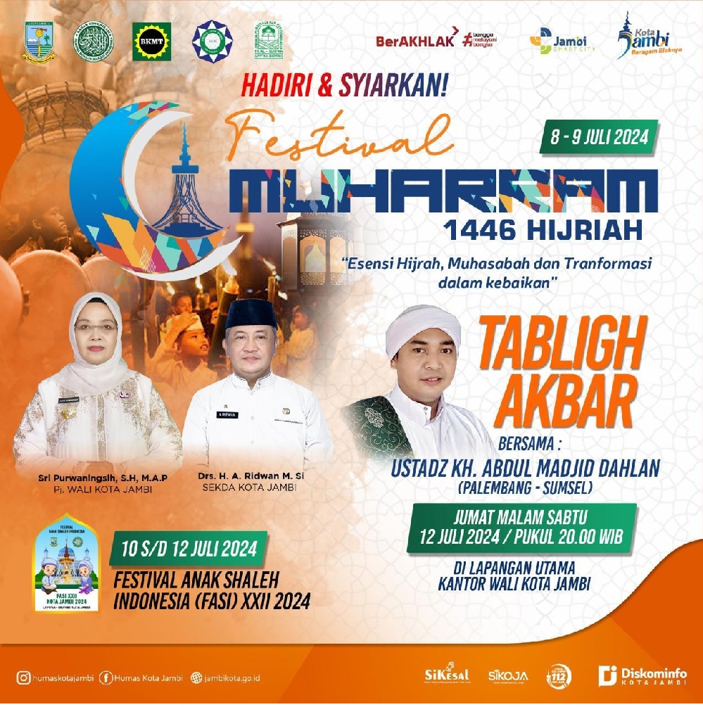 Pemkot Jambi Gelar Festival Muharram, Gelar Lomba Islami Hingga Tabligh Akbar