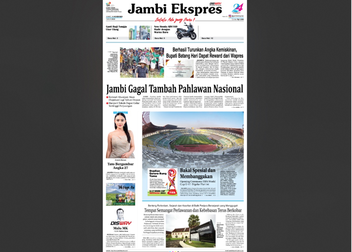 Baca Koran Jambi Ekspres Edisi Jumat 10 November 2023