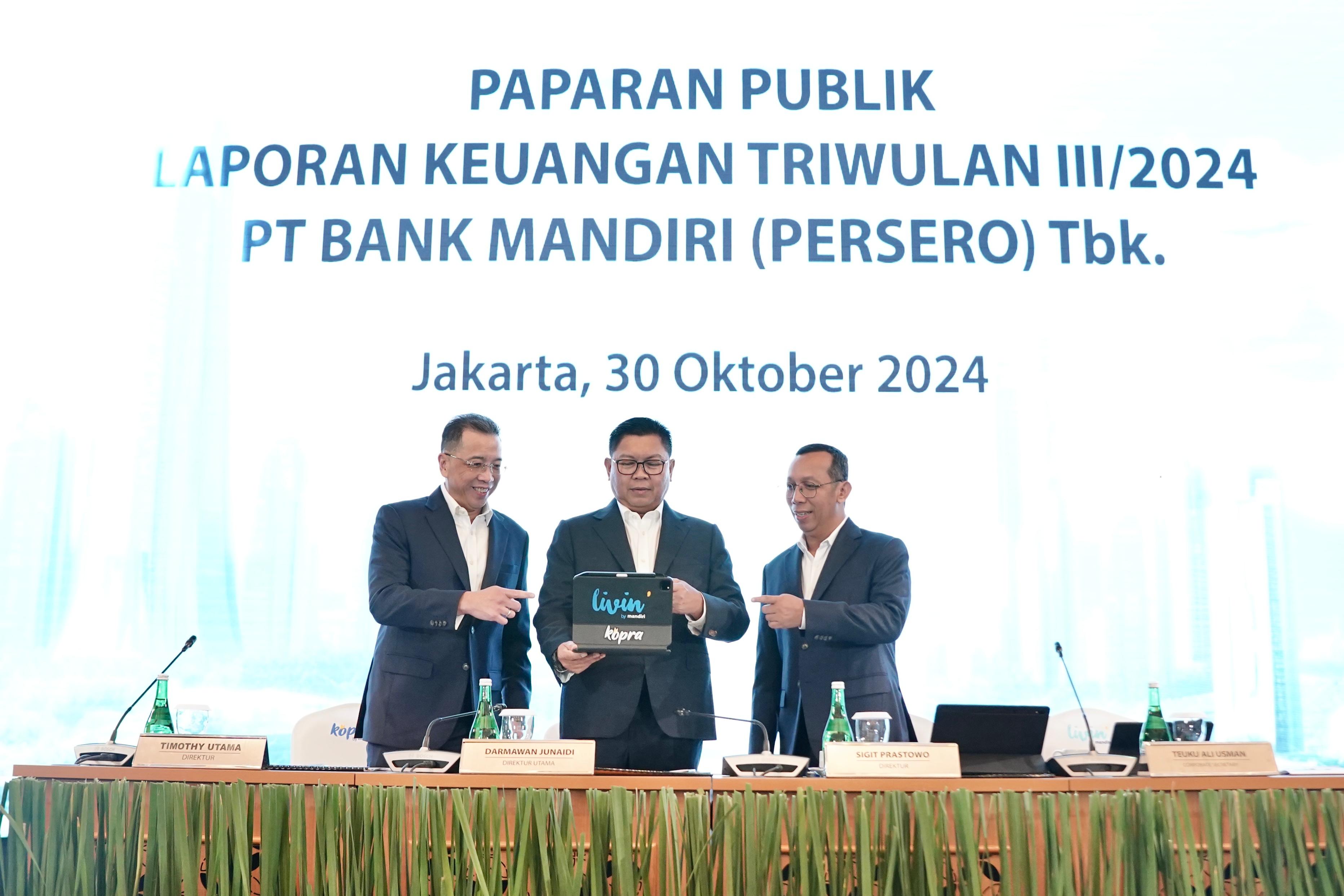 Dorong Ekonomi Nasional, Bank Mandiri Catat Penyaluran Kredit Rp 1.590 triliun di Kuartal III 2024