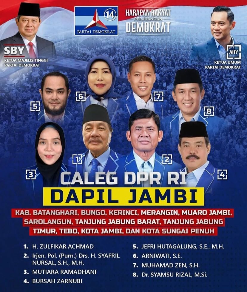 Data Real Count KPU, Iday, Syafril Nursal dan Zulfikar Kejar-Kejaran Untuk DPR RI Dapil Jambi Dari Demokrat